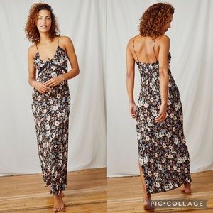Free People All I Wanted Maxi Slip Black Combo